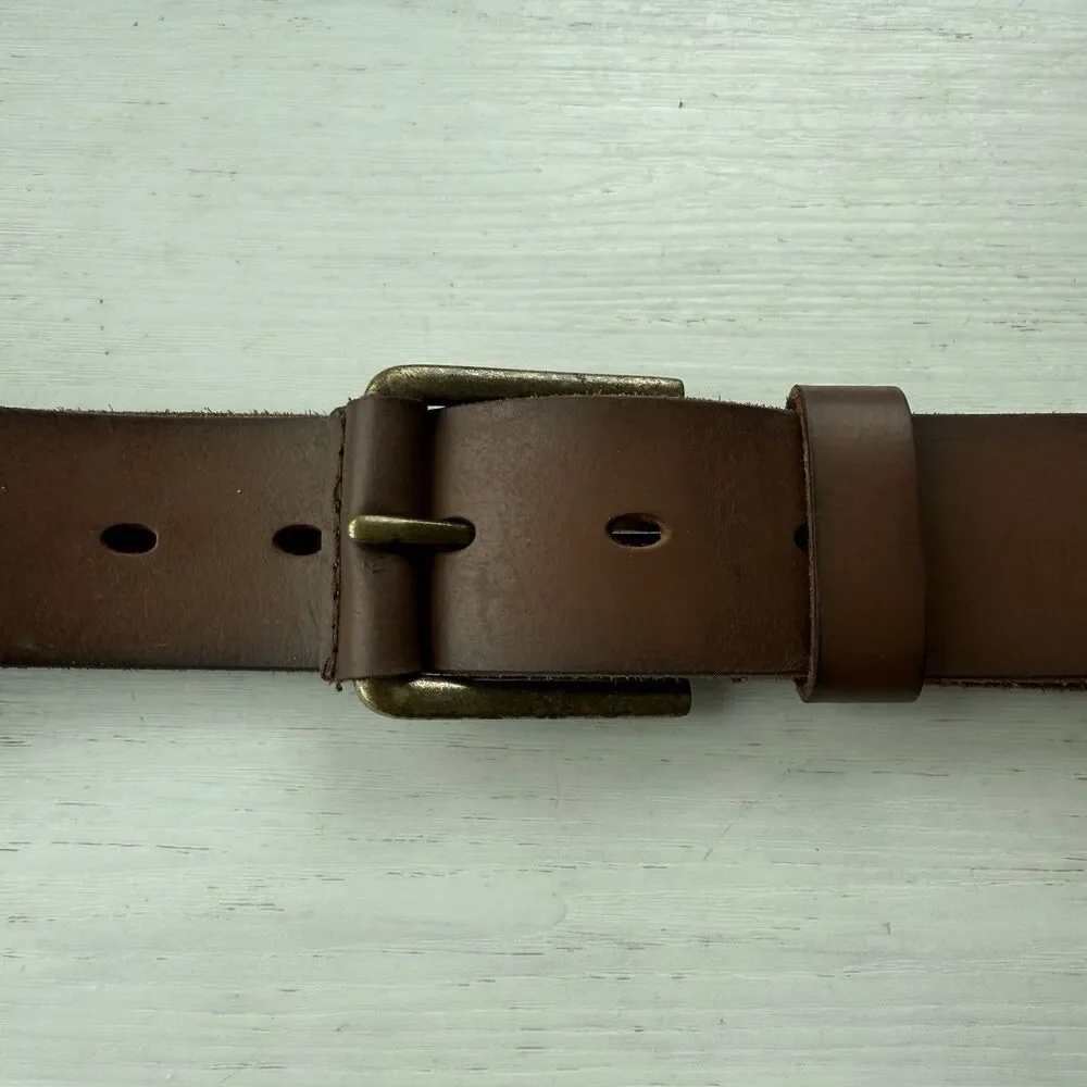 Timberland Men's Size 46 Brown Genuine Leather Casual Work Belt